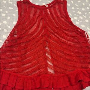Red Lace Free People Top